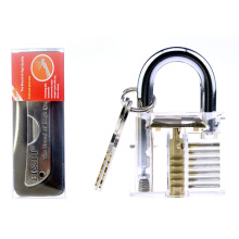 Transparente Praxis Vorhängeschloss mit HH Klappmesser Lockpicking Tools (Combo 5)